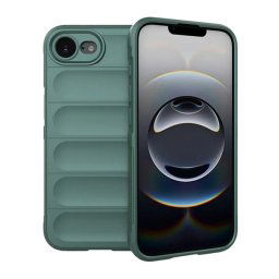 Szilikon telefonvédő (ütésállóság, kameravédő, 3D) SÖTÉTZÖLD Apple iPhone 16e
