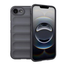 Szilikon telefonvédő (ütésállóság, kameravédő, 3D) SÖTÉTSZÜRKE Apple iPhone 16e