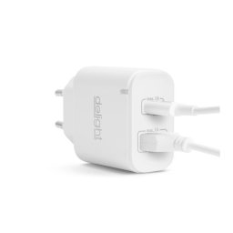 Hálózati Adapter USB + Type-C PD20W gyorstöltéssel - fehér