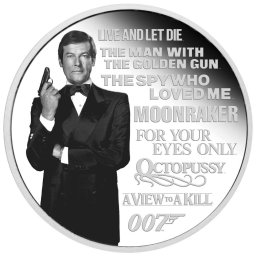 James Bond Legacy - Roger Moore - 1 Oz ezüst érme gyűjtői kiadásban