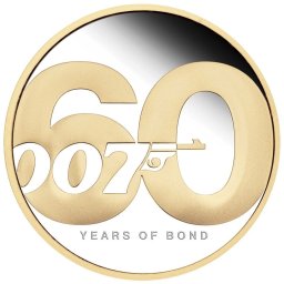 60 Years of James Bond - 2 Oz - stříbrná proof sběratelská mince