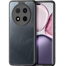 Huawei Honor Magic 7 Lite / X9c / X60 Pro, Műanyag hátlap védőtok + szilikon keret, hullám minta, Dux Ducis Aimo, áttetsző/fekete