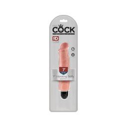 King Cock 7 Stiffy - vízálló, élethű vibrátor (18cm) - natúr