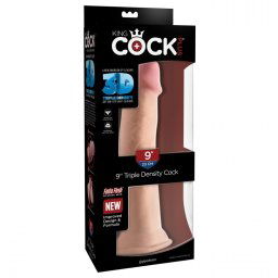 King Cock Plus Triple Density 9" tapadótalpas dildó (23 cm)