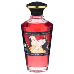 Shunga - melegítő masszázsolaj - pezsgő-eper (100 ml)