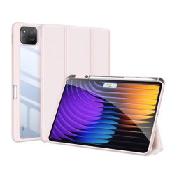 DUX DUCIS TOBY tok álló, bőr hatású (aktív FLIP, oldalra nyíló, TRIFOLD, asztali tartó, ceruza tartó) RÓZSASZÍN Xiaomi Pad 7 Pro, Pad 7