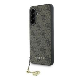 GUESS 4G CHARMS műanyag telefonvédő (textil hátlap, telefondísz) BARNA Samsung Galaxy A56 5G (SM-A566)