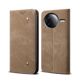 DENIM pénztárcahuzat Xiaomi Poco F7 Pro szürkésbarna