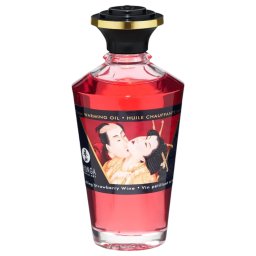 Shunga - melegítő masszázsolaj - pezsgő-eper (100 ml)