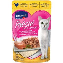 Vitakraft Poésie Délice Chicken szószos eledel macskáknak alutasakban (46 x 85 g) 3.91kg