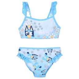Bluey Bikini virágos aqua kék fodros