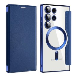 PREMIUM MAGSAFE Flip tok Samsung Galaxy S24 Ultra 5G sötétkék telefonhoz