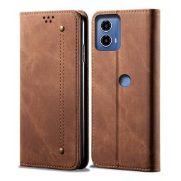 DENIM pénztárcahuzat Motorola Edge 50 Fusion barna színben