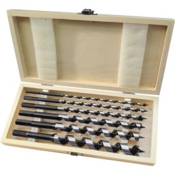 EXTOL PREMIUM fafúró klt. 6 db, 6-8-10-12-16-20×260mm, csavaros heggyel, hatszög befogás; fa dobozban