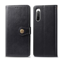 LEATHER BUCKLE Pénztárca tok Sony Xperia 10 II fekete