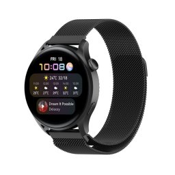 MILANESE Fém univerzális szíj órákhoz 22mm széles fekete