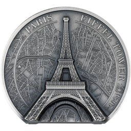 Eiffel-torony - 2 Oz - ezüst gyűjtői érme