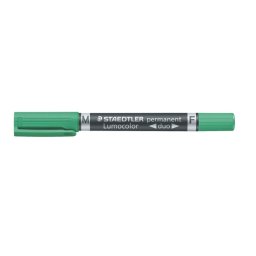 STAEDTLER Alkoholos marker, 0,6/1,5 mm, kúpos, kétvégű, STAEDTLER "Lumocolor(R) duo 348", zöld