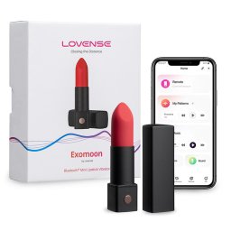 Lovense Exomoon okos rúzsvibrátor (fekete-piros) (APP-os)