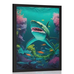 Poszter szürrealista cápa
