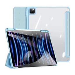 Apple iPad Pro 13 (2024 / 2025), mappa tok, Smart Case, légpárnás sarok, közepesen ütésálló, érintőceruza tartó, átlátszó hátlap, Dux Ducis Toby, kék