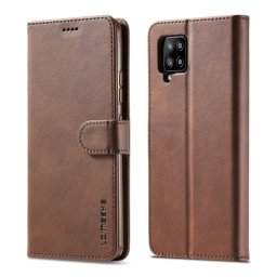 IMEEKE Wallet tok Samsung Galaxy A42 sötétbarna
