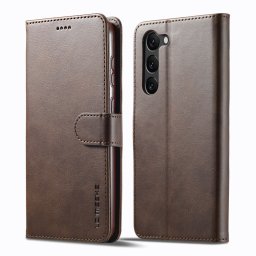IMEEKE Wallet tok Samsung Galaxy S24 5G sötétbarna