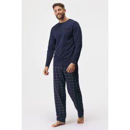 MEN-A Brett pamut pizsama, hosszú kék 4XL