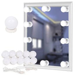 10 LED-es Smink Tükörvilágítás, hideg fehér, nappali és meleg fehér, USB-s
