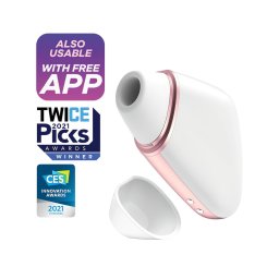 Satisfyer Love Triangle - App-vezérelt léghullámos csiklóizgató (fehér)
