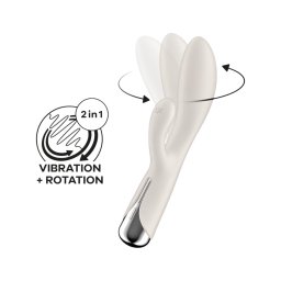Satisfyer Spinning Rabbit 1 - forgó csiklókaros vibrátor (bézs)