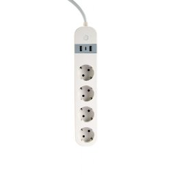 Okos hosszabbítós elosztó 4 aljzat USB/USB-C wifi fehér Gembird (TSL-PS-S4U-01-W)
