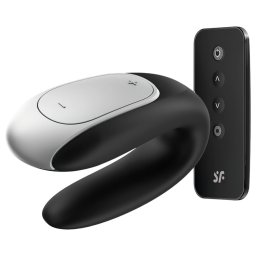 Satisfyer Double Fun - okos, vízálló párvibrátor (fekete)
