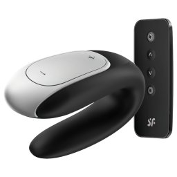 Satisfyer Double Fun - okos, vízálló párvibrátor (fekete)