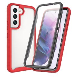 DUAL Kétoldalas burkolat fóliával Samsung Galaxy S22 5G piros