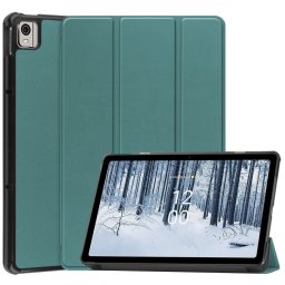 LEATHER Flip tok Nokia T21 zöld színben