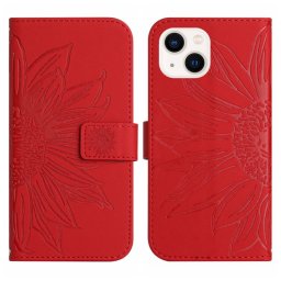 ART SUN FLOWER pénztárca tok pánttal Apple iPhone 15 piros