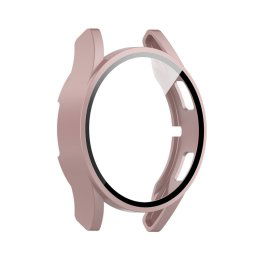 PC FULL COVER Műanyag borítás üveggel Samsung-hoz Galaxy Watch FE rózsa aranyhoz