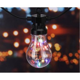 14,5 m 160 micro LED-es 20 gömb időzíthető lámpafüzér, hosszabbítható teraszvilágítás, időjárásálló, IP44, színes