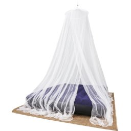 Hordozható Ágy fölé helyezhető XL Baldachin szúnyogháló, 250 x 1000 cm, fém karikával, 18g/m2