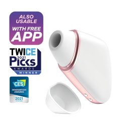 Satisfyer Love Triangle - App-vezérelt léghullámos csiklóizgató (fehér)