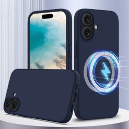 RUBBER MAGSAFE Szilikon burkolat Apple iPhone 16 sötétkékhez