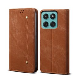 DENIM Pénztárca tok Motorola Edge 60 / Edge 60 Fusion barna színhez