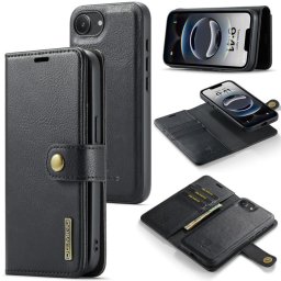DG.MING Pénztárca tok 2in1 Apple iPhone 16e fekete