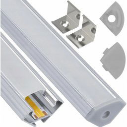 ArtLED Alumínium sarok profil szett, ezüst, opál búrával, 2 méter, 12.4 mm