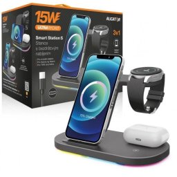 Alligator Smart Station S 3 az 1-ben vezeték nélküli töltéssel, 15W