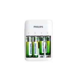 Philips négycsatornás akkumulátortöltő nikkel-fémhidrid (NiMH) újratölthető elemekhez + 2xAA 1300mAh + 2xAAA 7000mAh