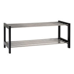 Padova cipőtartó fekete fa, 2 polc in steel 78x34 cm