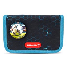 BELMIL Tolltartó, klapnis, cipzáras, BELMIL "Kick the Ball", fekete- kék, foci