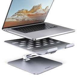 AXAGON STND-LQ alumínium HQ laptop állvány 10"-17,3" állítható magasságban és szögben, szürke színben